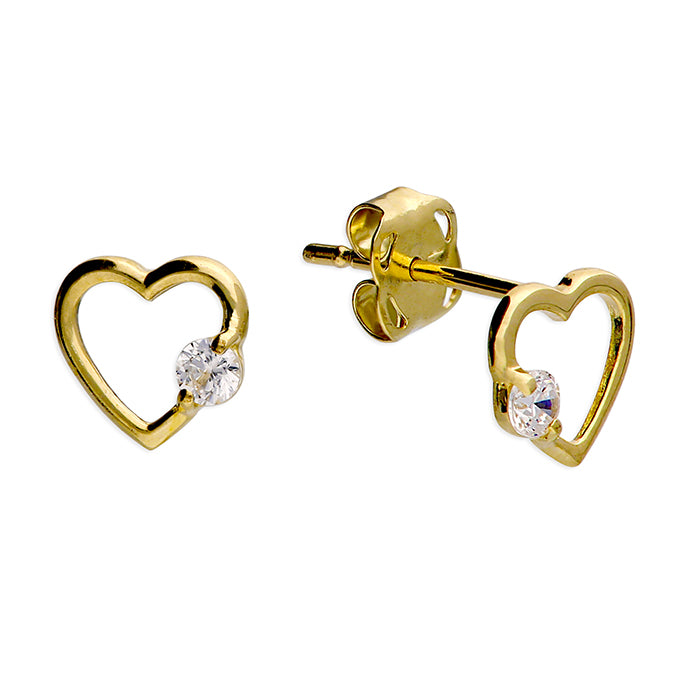 9ct Gold Cubic Zirconia stud earrings complete with presentation box