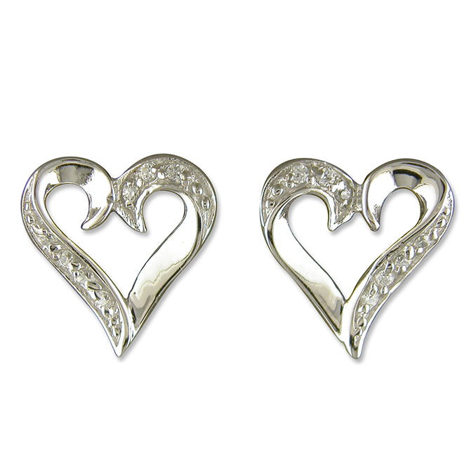 Silver Cubic Zirconia stud earrings complete with presentation box