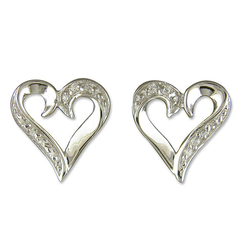 Silver Cubic Zirconia stud earrings complete with presentation box