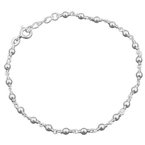 Silver Twist and Bead Link Bracelet complete with presentation box