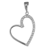 Silver Cubic Zirconia pendant and chain complete with presentation box