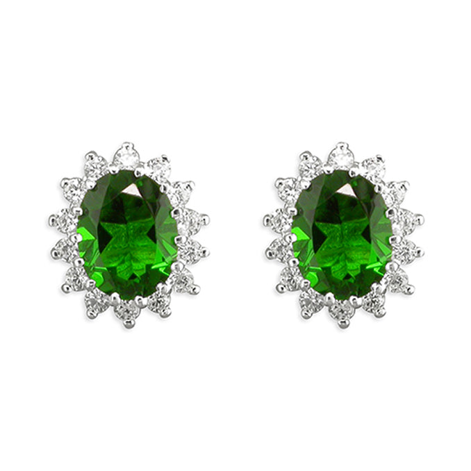 Silver Cubic Zirconia stud earrings complete with presentation box