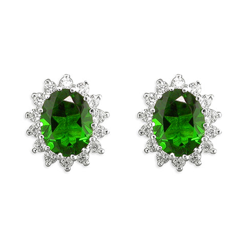 Silver Cubic Zirconia stud earrings complete with presentation box
