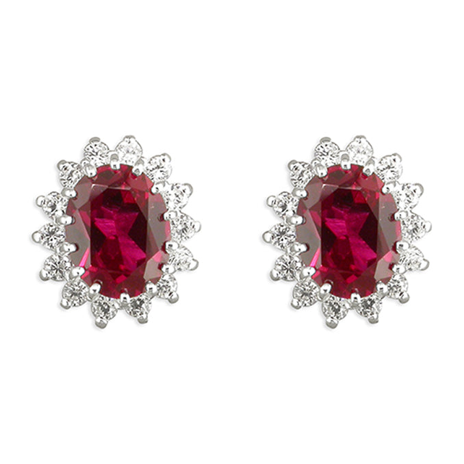 Silver Cubic Zirconia stud earrings complete with presentation box