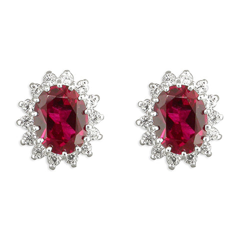 Silver Cubic Zirconia stud earrings complete with presentation box