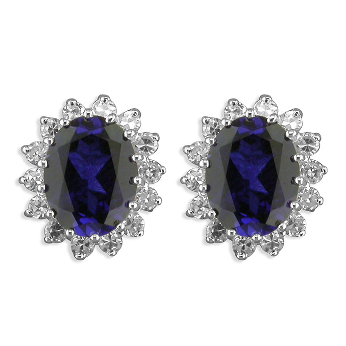 Silver Cubic Zirconia stud earrings complete with presentation box