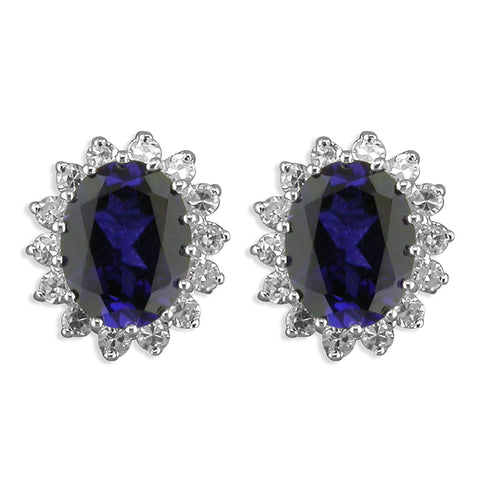 Silver Cubic Zirconia stud earrings complete with presentation box