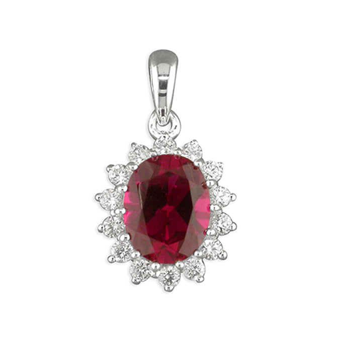 Silver Cubic Zirconia pendant and chain complete with presentation box
