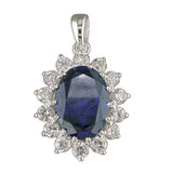 Silver Cubic Zirconia pendant and chain complete with presentation box