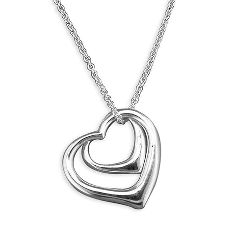 Silver plain pendant and chain complete with presentation box