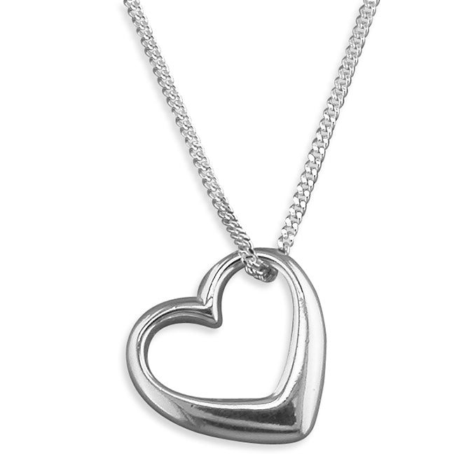 Silver plain pendant and chain complete with presentation box
