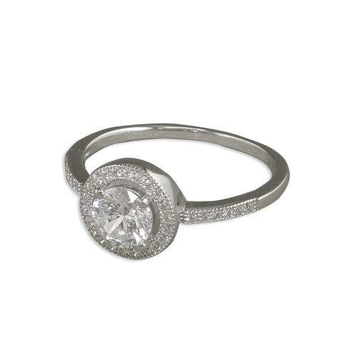 Silver Cubic Zirconia Cluster Ring complete with presentation box