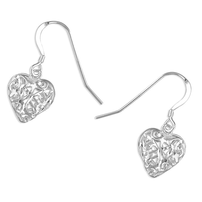 Silver plain drop earrings complete with presentation box