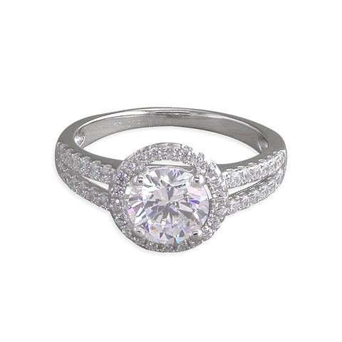 Silver Cubic Zirconia Cluster Ring complete with presentation box