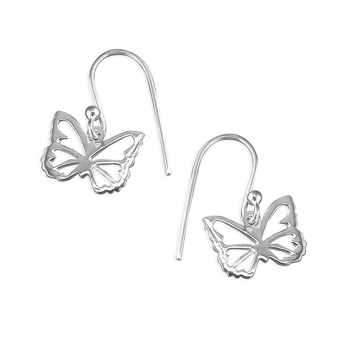 Silver plain drop earrings complete with presentation box