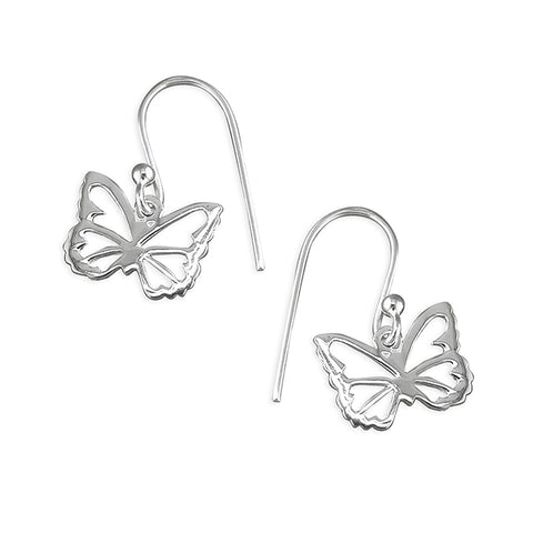 Silver plain drop earrings complete with presentation box