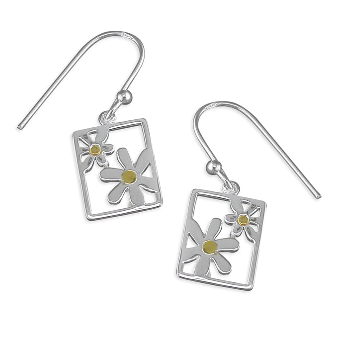 Silver plain drop earrings complete with presentation box