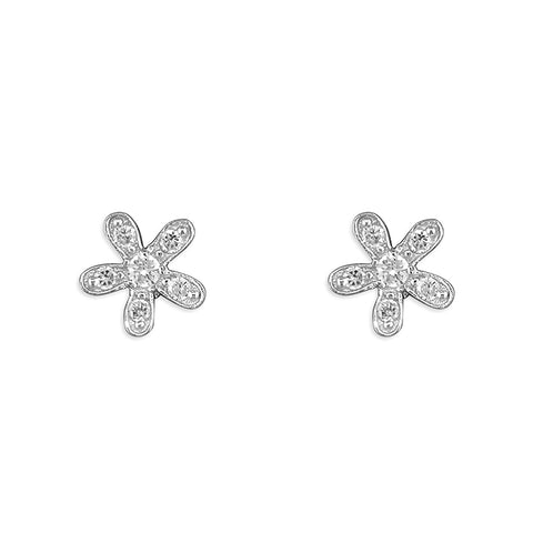 Silver Cubic Zirconia stud earrings complete with presentation box