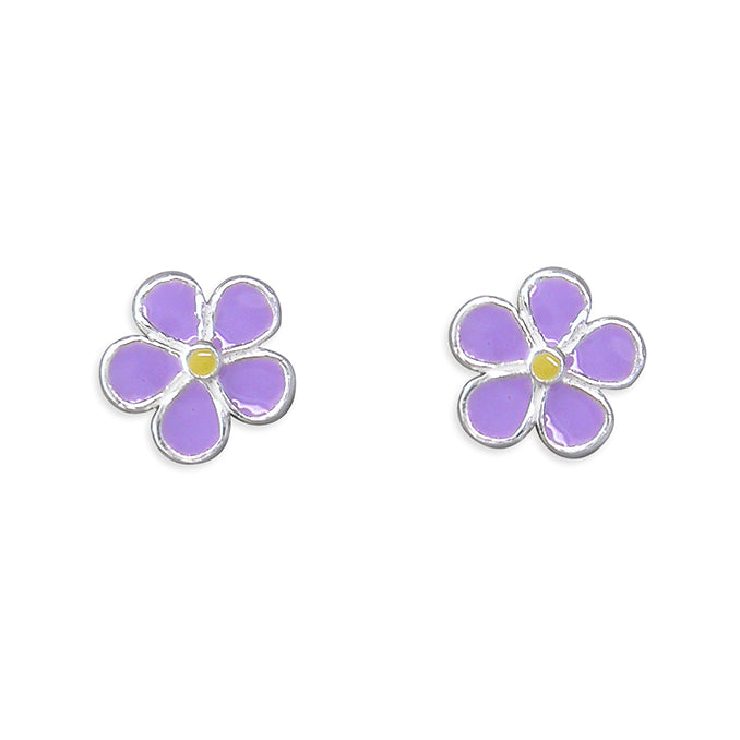 Silver Enamel stud earrings complete with presentation box
