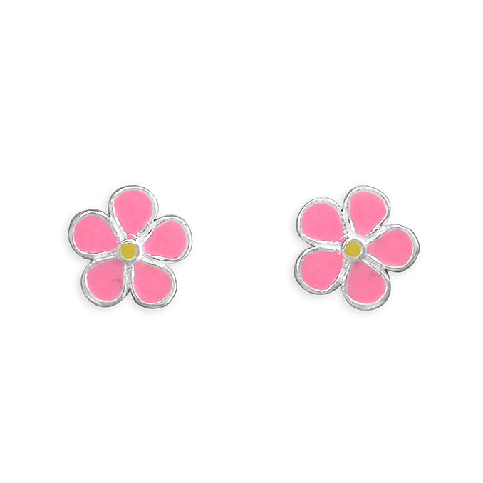 Silver Enamel stud earrings complete with presentation box