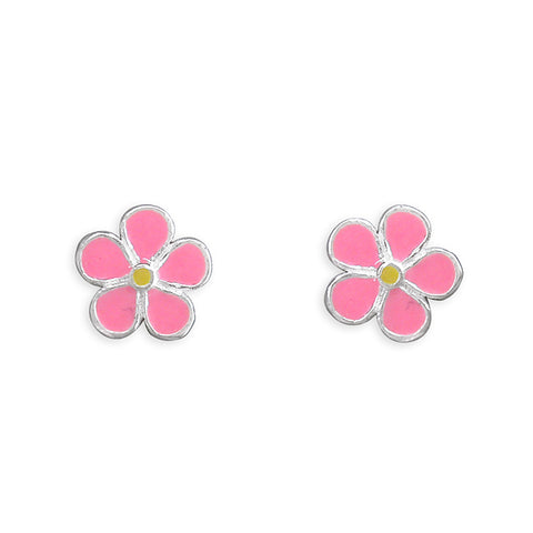 Silver Enamel stud earrings complete with presentation box
