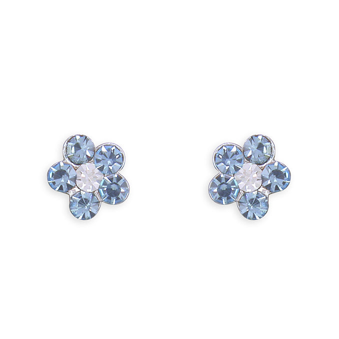 Silver Crystal set stud earrings complete with presentation box