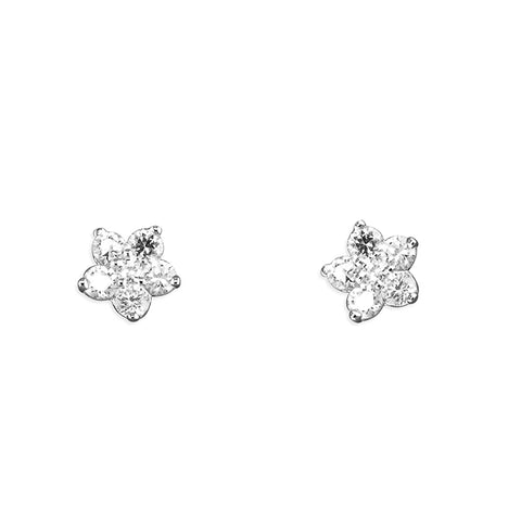Silver Cubic Zirconia stud earrings complete with presentation box