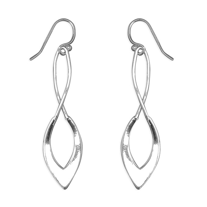 Silver plain drop earrings complete with presentation box