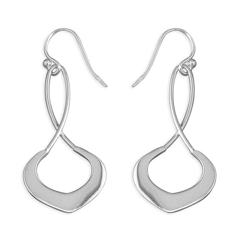 Silver plain drop earrings complete with presentation box