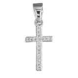 Silver Cubic Zirconia set Cross and Chain complete with presentation box