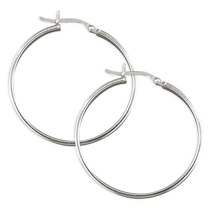 Silver Creole hoop earrings complete with presentation box