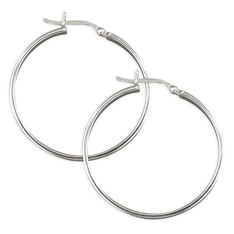 Silver Creole hoop earrings complete with presentation box