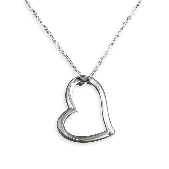Silver plain pendant and chain complete with presentation box