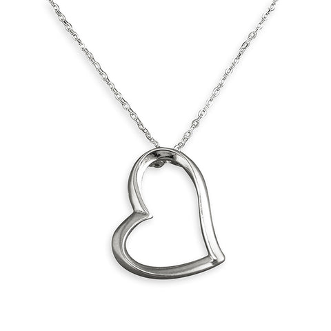 Silver plain pendant and chain complete with presentation box