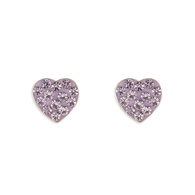 Silver heart stud earrings complete with presentation box