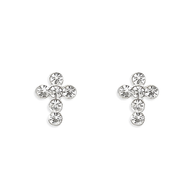Silver Cubic Zirconia stud earrings complete with presentation box
