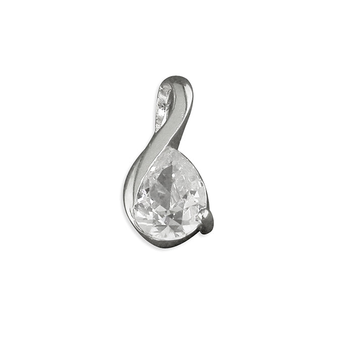 Silver Cubic Zirconia pendant and chain complete with presentation box
