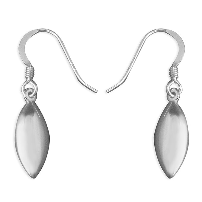 Silver plain drop earrings complete with presentation box