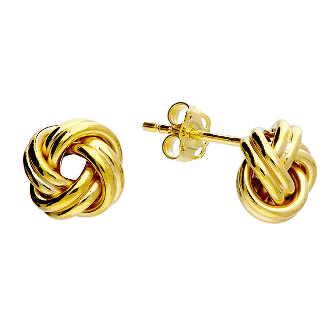 9ct Gold knot stud earrings complete with presentation box