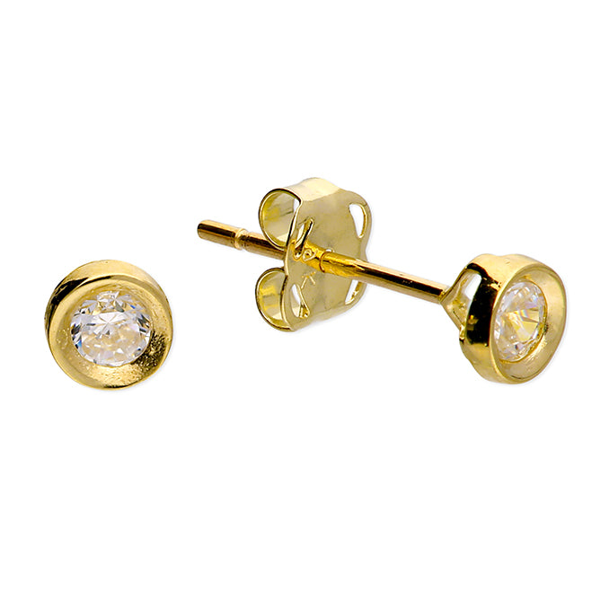 9ct Gold Cubic Zirconia stud earrings complete with presentation box