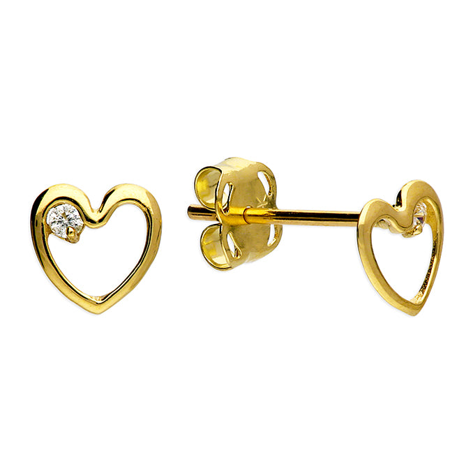 9ct Gold Cubic Zirconia stud earrings complete with presentation box