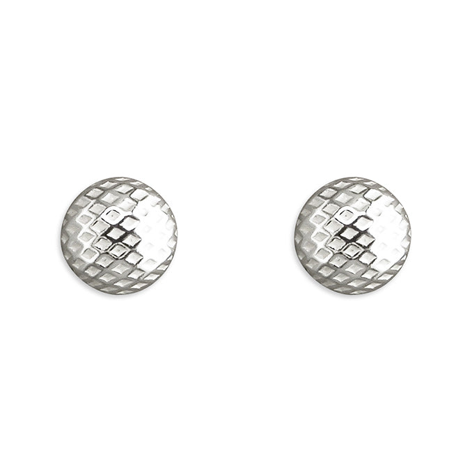 Silver plain stud earrings complete with presentation box