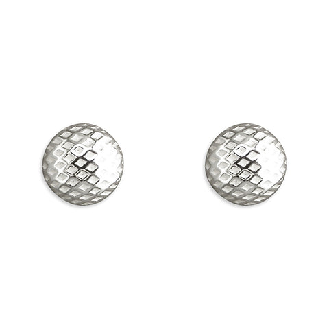 Silver plain stud earrings complete with presentation box