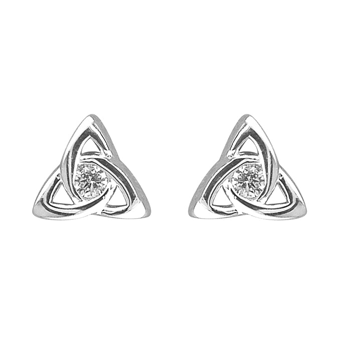 Silver Cubic Zirconia stud earrings complete with presentation box