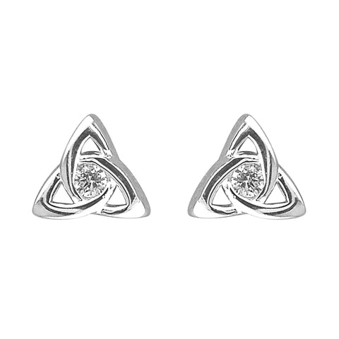Silver Cubic Zirconia stud earrings complete with presentation box