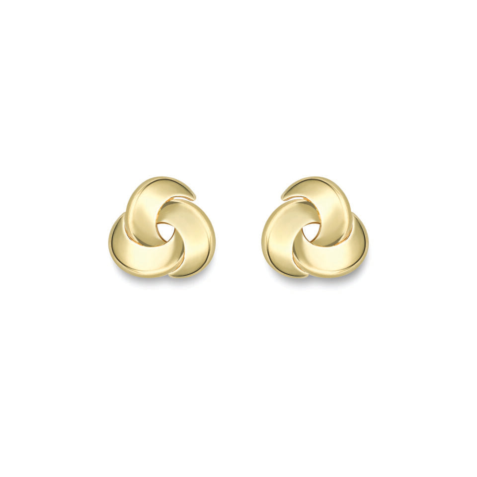 9ct Gold knot stud earrings complete with presentation box