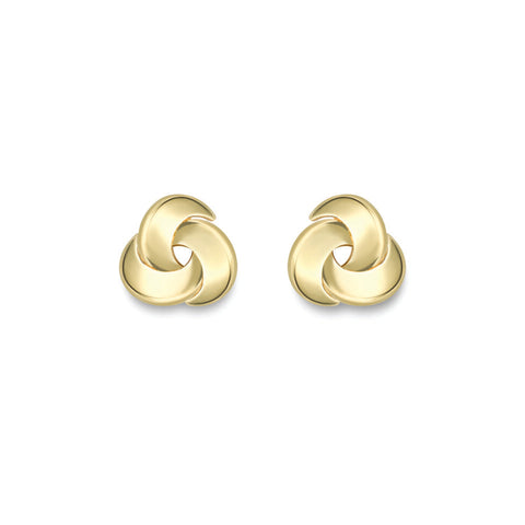 9ct Gold knot stud earrings complete with presentation box