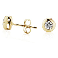 9ct Gold Cubic Zirconia stud earrings complete with presentation box