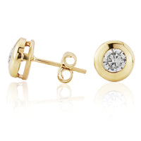 9ct Gold Cubic Zirconia stud earrings complete with presentation box