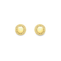 9ct Gold round stud earrings complete with presentation box